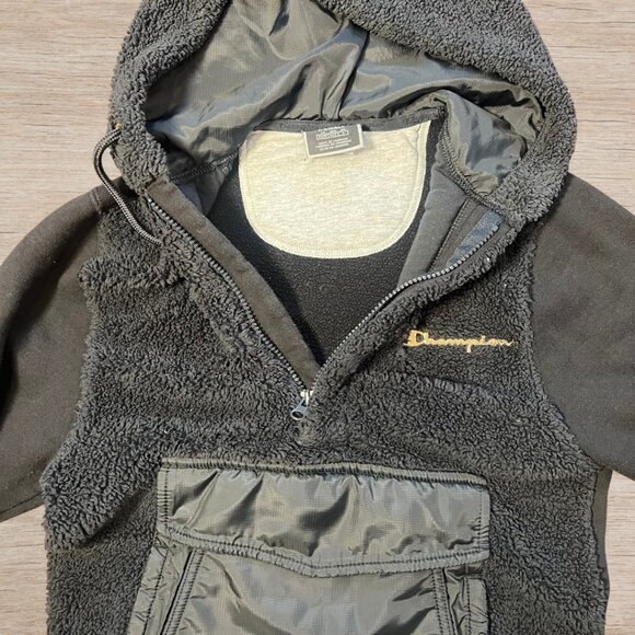 Champion Men's Faux-Fur Half-Zip Hoodie Sherpa Sweatshirt Size XS Cozy Comfy - Picture 8 of 10
